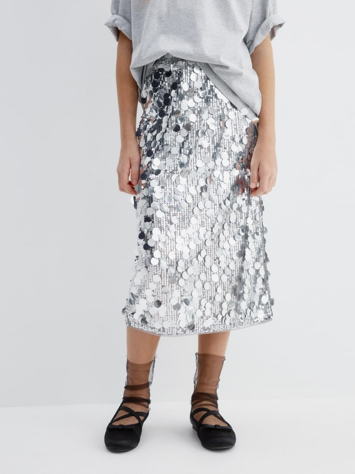 Юбка миди с пайетками для девочек, SL5811051905 
Юбка миди с пайетками для девочек, SL5811051905