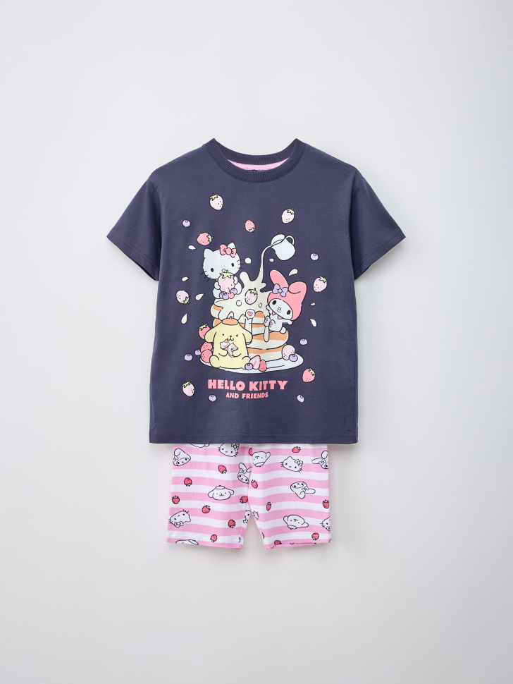 Трикотажная пижама с принтом Hello Kitty для девочек