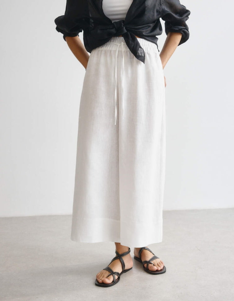 Укороченные брюки из льна премиум качества, 5806011504
Укороченные брюки из льна премиум качества, 5806011504