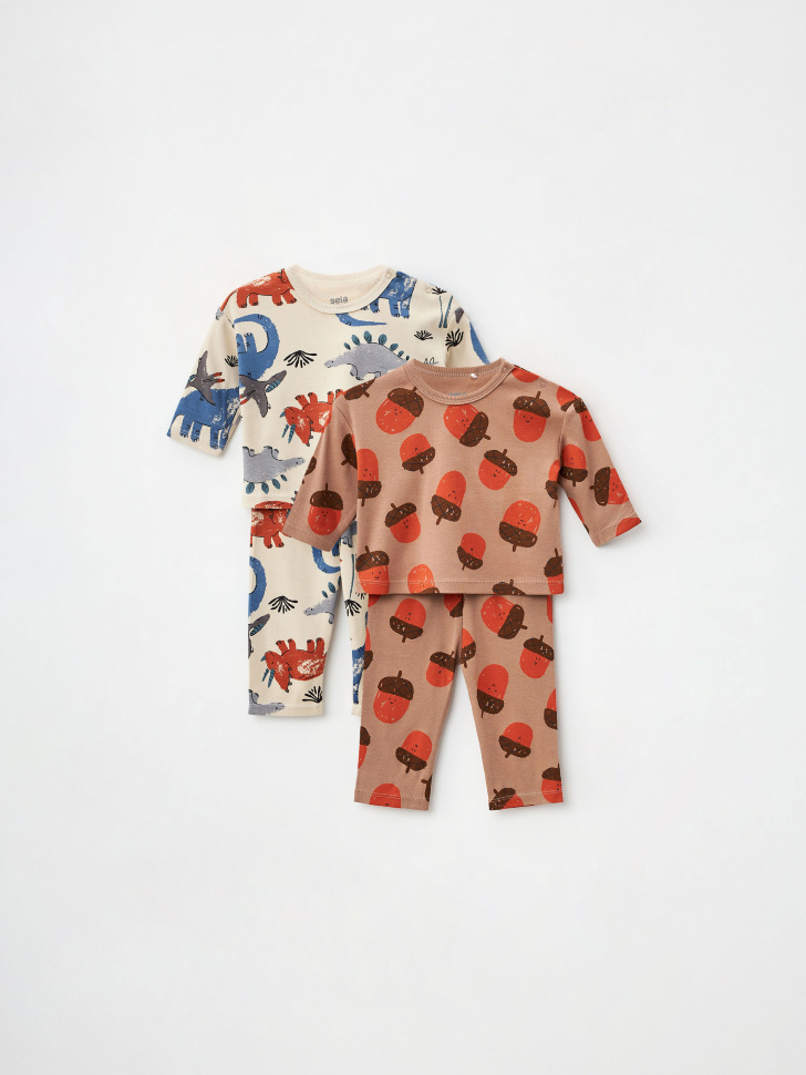 Трикотажная пижама с принтом для малышей (2 шт.)