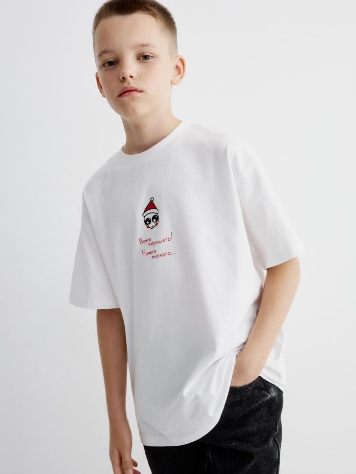 Футболка оверсайз с новогодним принтом для мальчиков, SL5811070204
Футболка оверсайз с новогодним принтом для мальчиков, SL5811070204