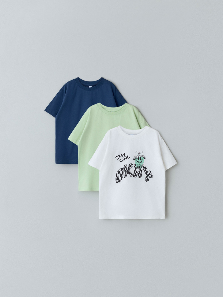 Набор из 3 футболок для мальчиков набор детских нагрудников с рукавами liewood merle 2 шт розовый микс