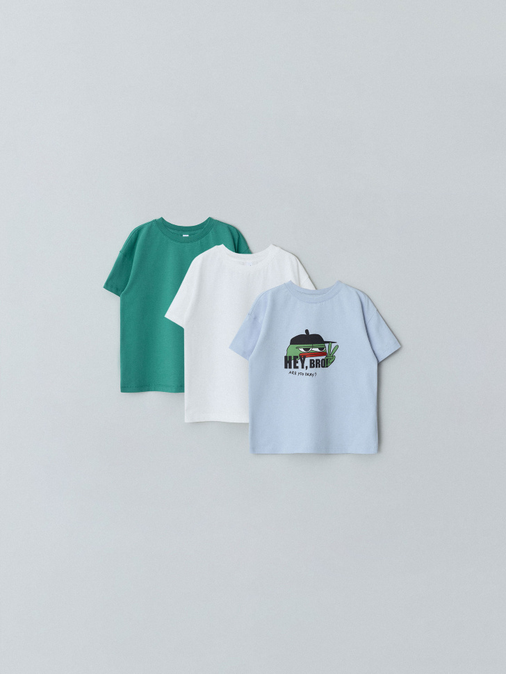 Набор из 3 футболок для мальчиков набор детских нагрудников с рукавами liewood merle 2 шт розовый микс