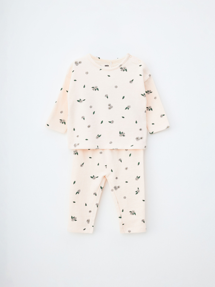 Трикотажная пижама с принтом для малышей