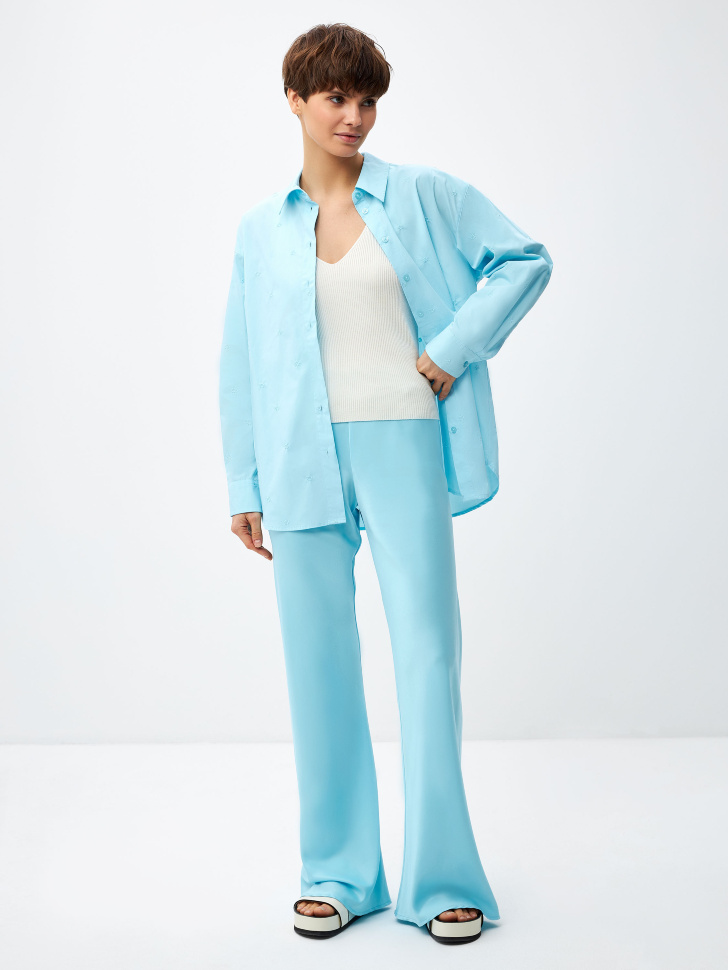 Сатиновые брюки клеш 
Сатиновые брюки клеш