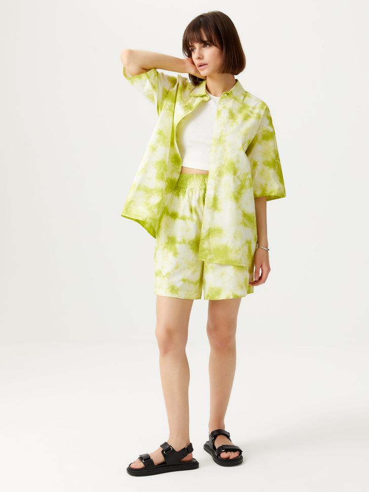 Шорты с принтом тай-дай, Зеленый
Шорты с принтом тай-дай, Зеленый