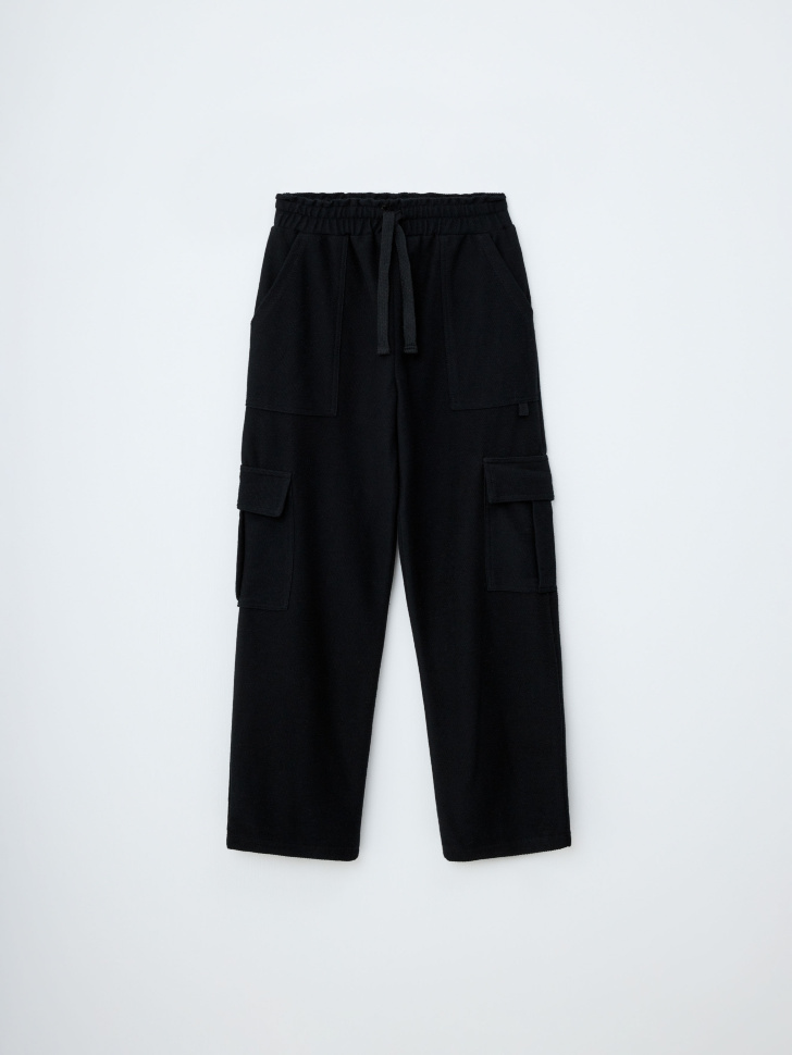 Черные брюки карго для девочек брюки утепленные черные gulliver 128