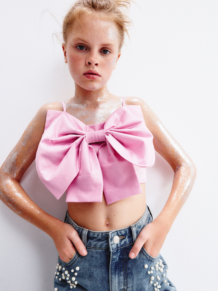 Укороченный топ с бантом для девочек, SL5811050219
Укороченный топ с бантом для девочек, SL5811050219