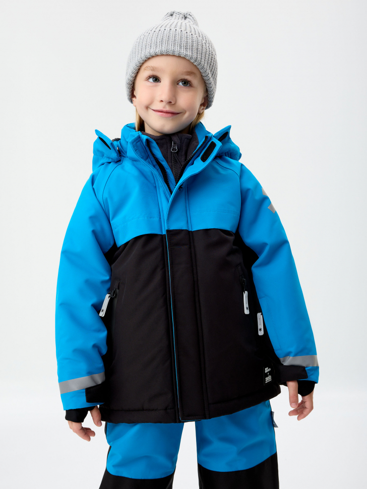 Горнолыжная куртка из коллекции sela х I’m Siberian для мальчиков горнолыжная куртка из технологичной мембраны с лямками для мальчиков