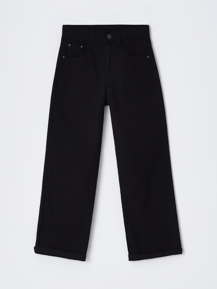 Черные широкие брюки для мальчиков брюки утепленные черные gulliver 128