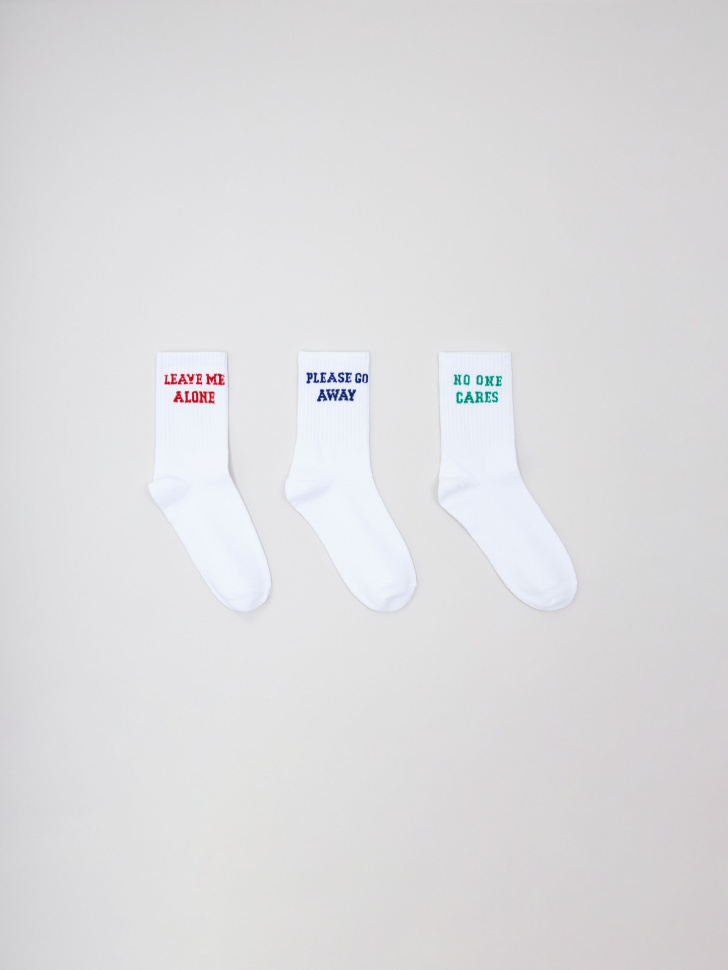 Набор из 3 пар белых носков для девочек