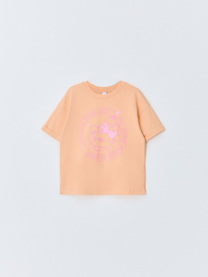 Футболка оверсайз с принтом Hello Kitty для девочек
Футболка оверсайз с принтом Hello Kitty для девочек