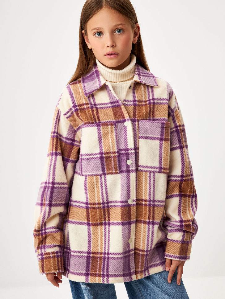 Утепленная рубашка в клетку из коллекции Kamchatka для девочек шарф из коллекции kamchatka