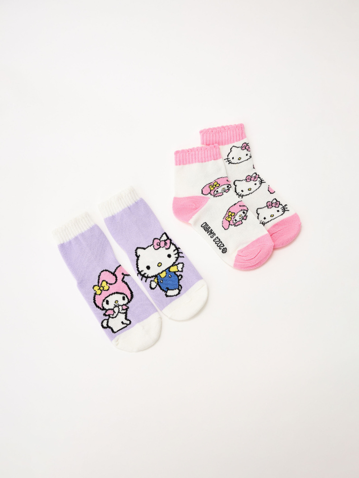Набор из 2 пар носков с принтом Hello Kitty для девочек