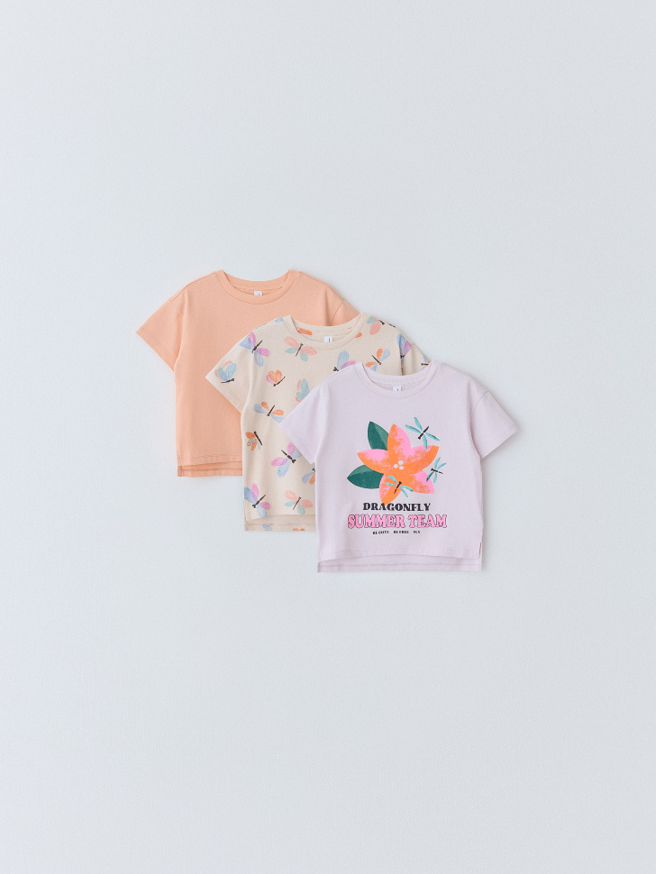 Набор из 3 футболок для девочек юнландия набор для уроков труда клеенка 40x69 см фартук накидка с рукавами