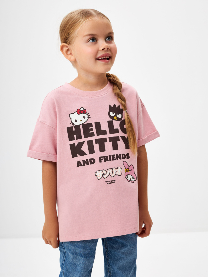 Футболка с принтом Hello Kitty для девочек