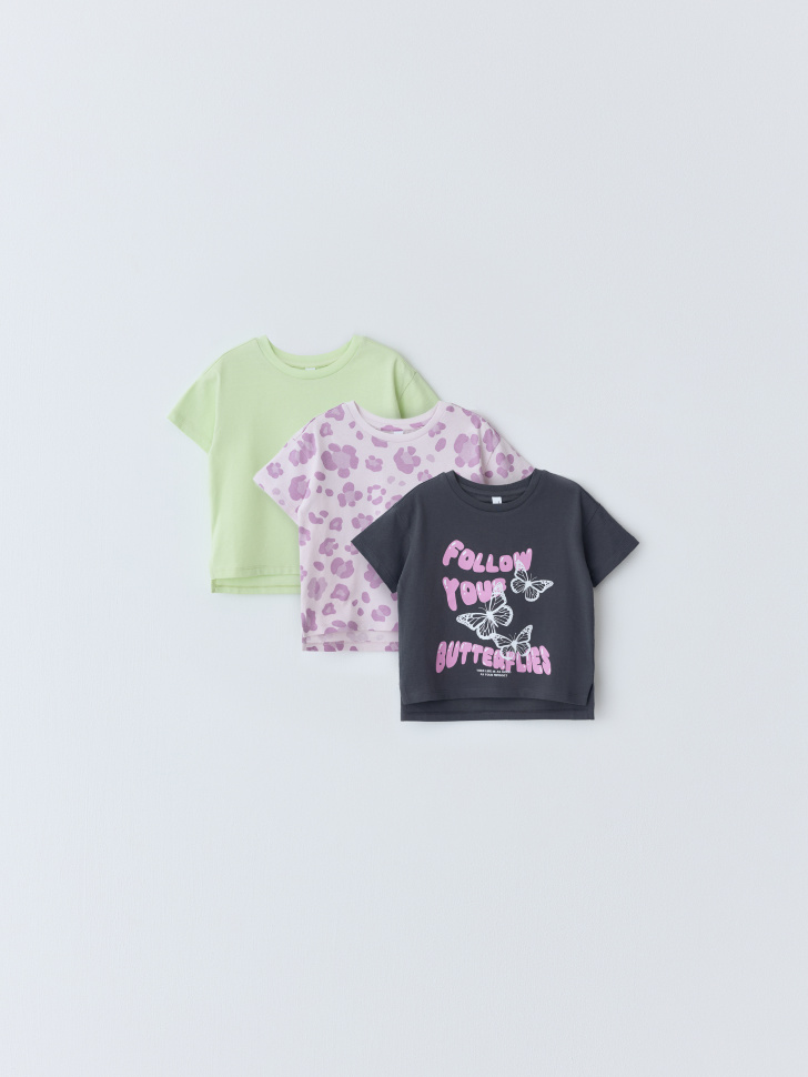 Набор из 3 футболок для девочек набор детских нагрудников с рукавами liewood 2 шт розовый микс