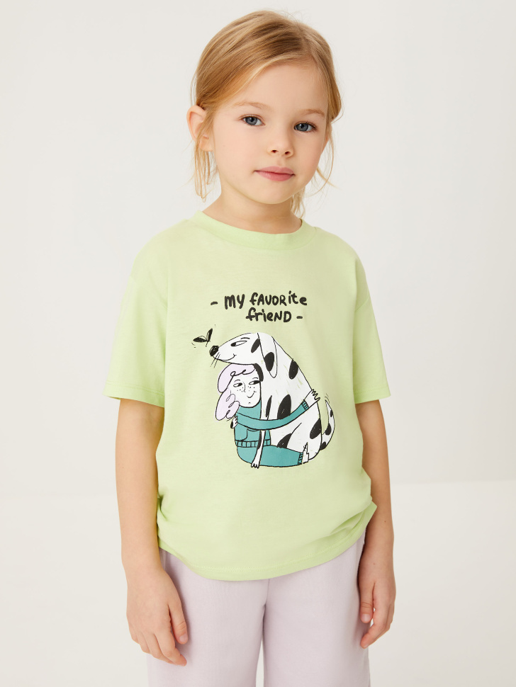 Футболка с принтом для девочек, Зеленый
Футболка с принтом для девочек, Зеленый