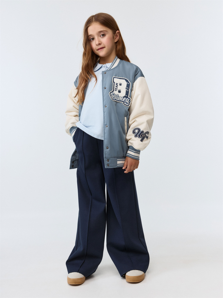 Широкие брюки на резинке для девочек
Широкие брюки на резинке для девочек