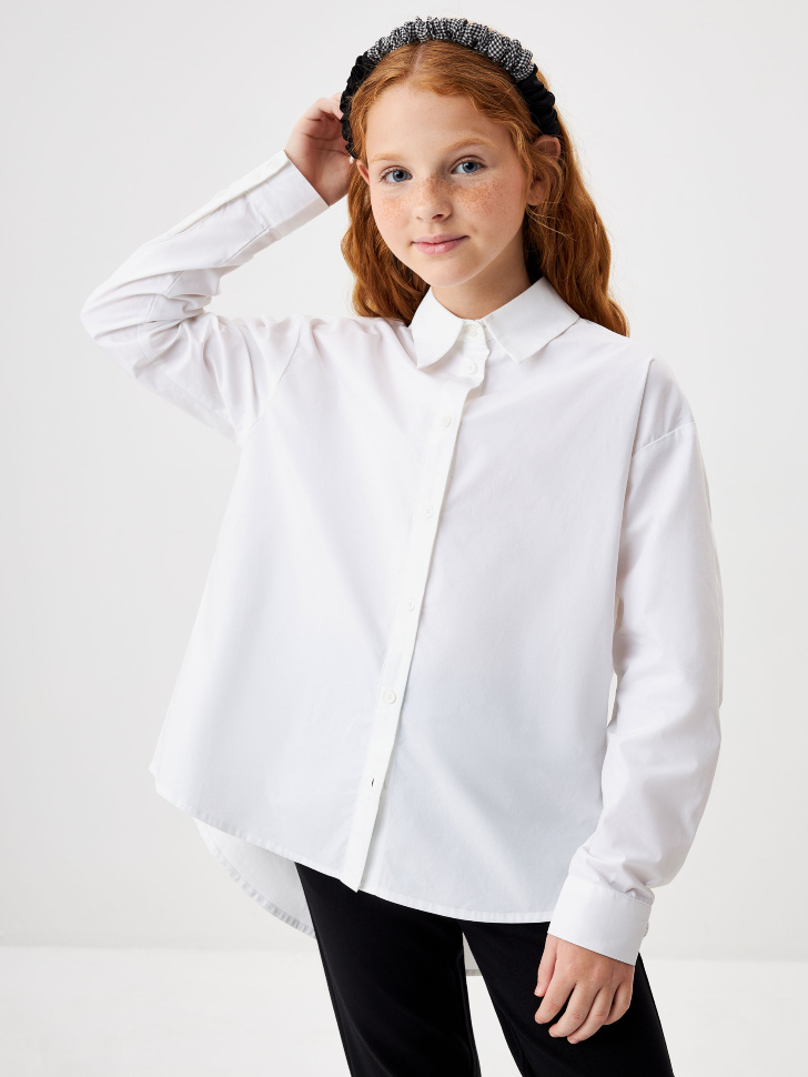 Свободная белая блузка для девочек
