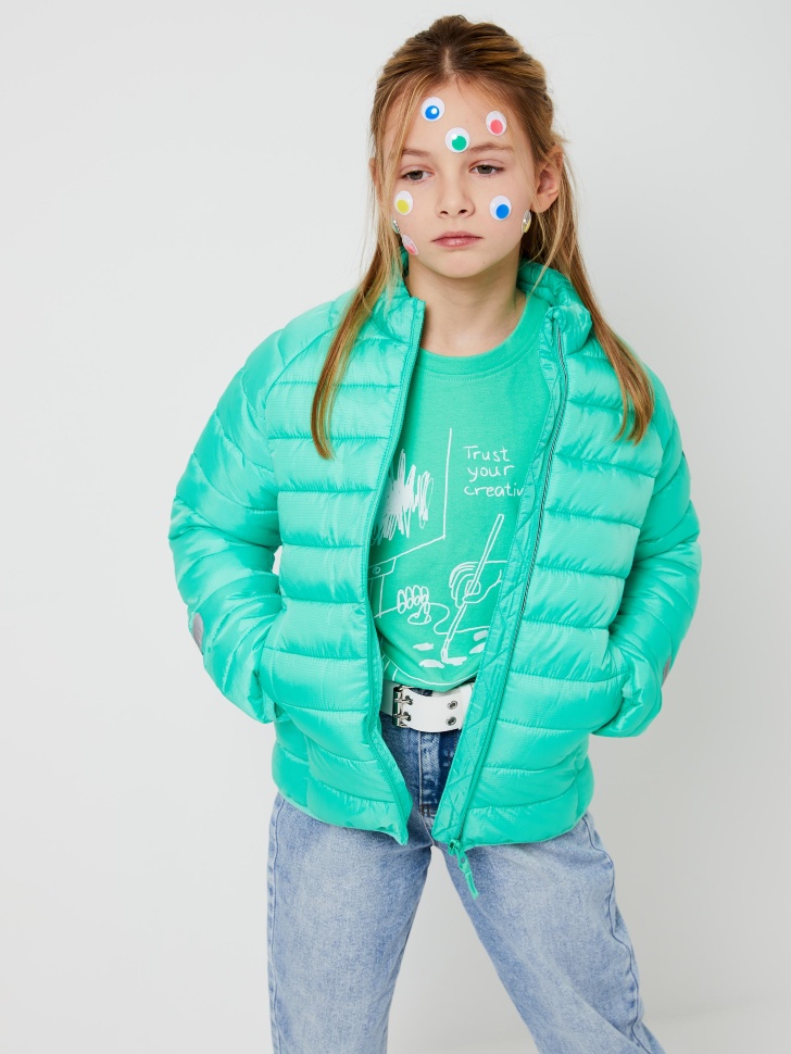 Куртка с высоким воротником для девочек, Зеленый
Куртка с высоким воротником для девочек, Зеленый