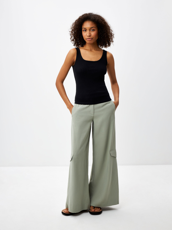 Широкие брюки с карманами leoking комбинезон для девочки из 100% хлопка на пуговицах с карманами 7331