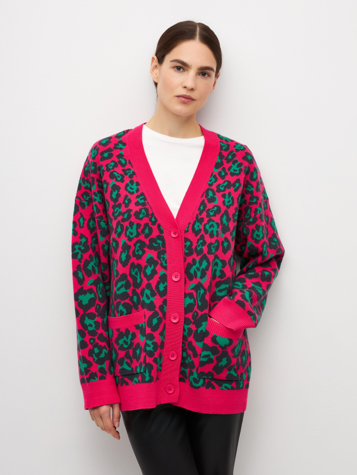 Удлиненный кардиган с леопардовым принтом, Розовый
Удлиненный кардиган с леопардовым принтом, Розовый