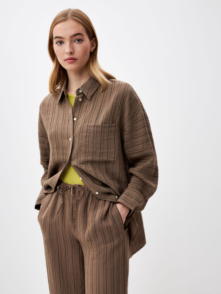 Рубашка из вискозы в полоску
Рубашка из вискозы в полоску