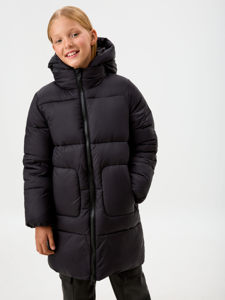 Утепленное пальто для девочек
