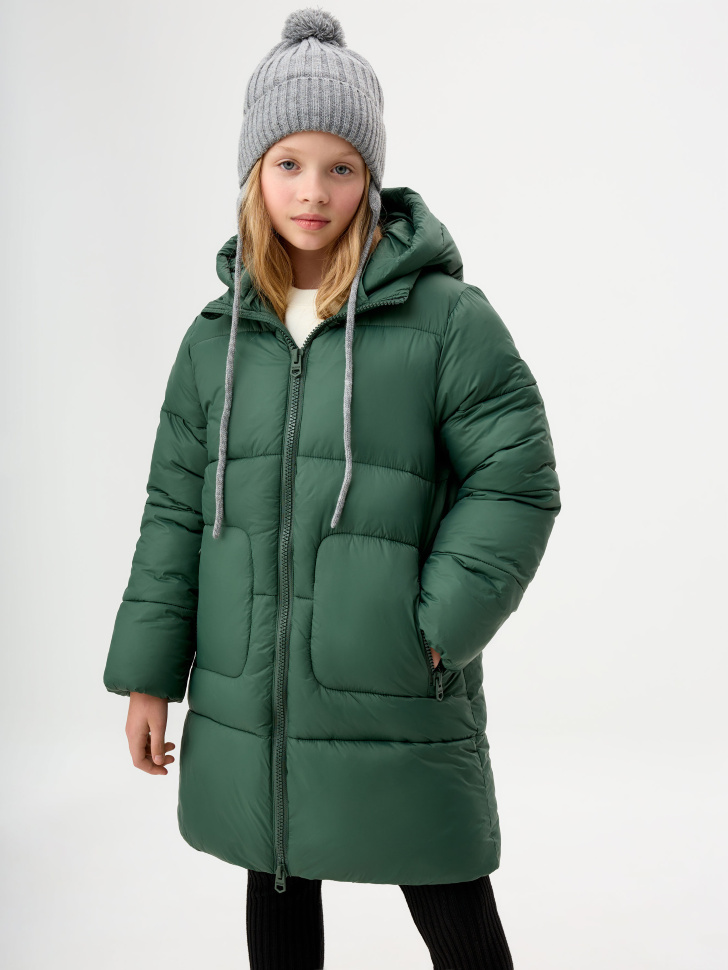 Утепленное пальто для девочек