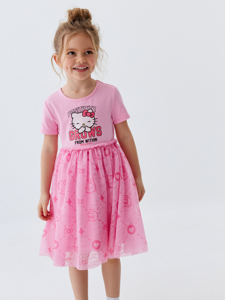 Платье Hello Kitty с юбкой из сетки для девочек