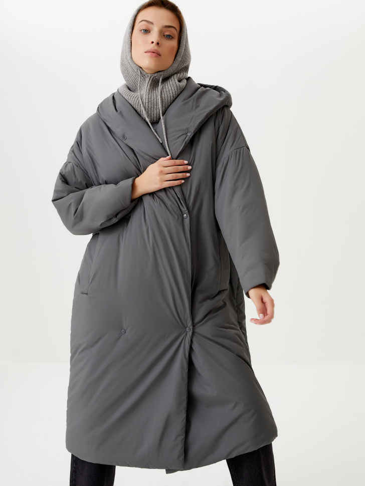 Пальто-халат с капюшоном, Серый
Пальто-халат с капюшоном, Серый