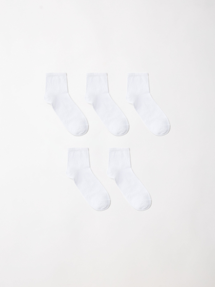 Набор из 5 пар белых носков для девочек