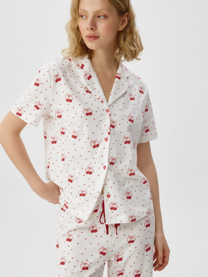 Трикотажная пижама с принтом 
Трикотажная пижама с принтом