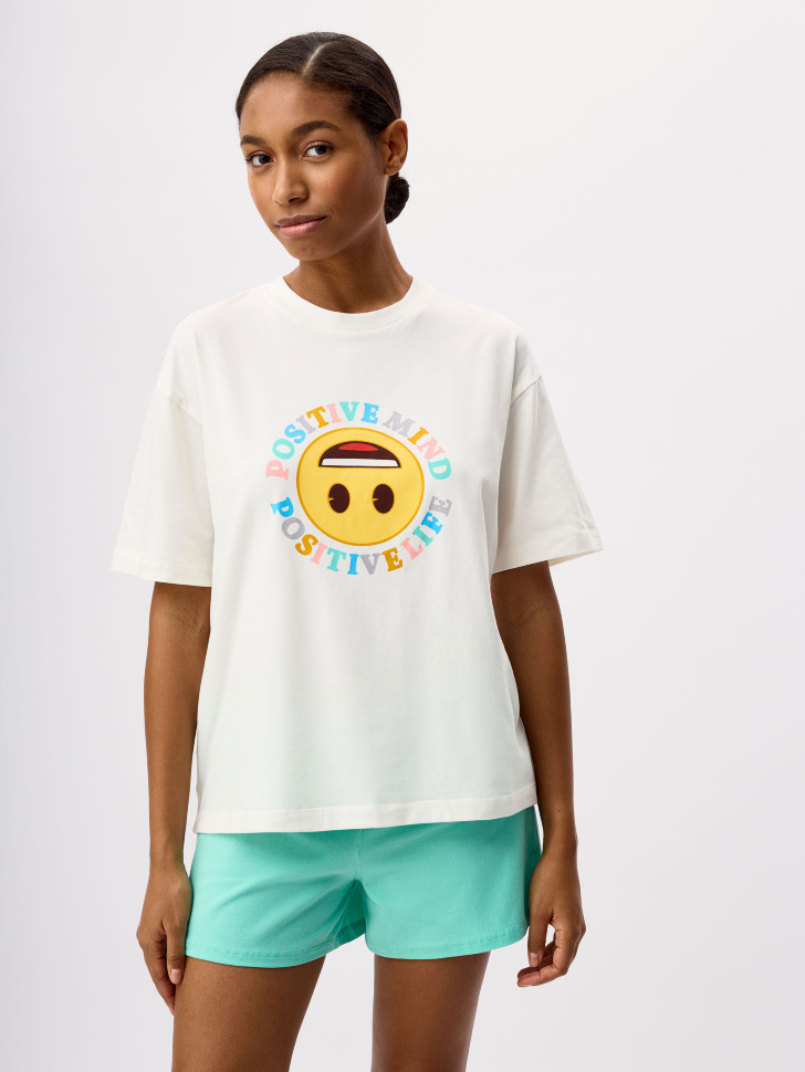 Трикотажная пижама с принтом Emoji