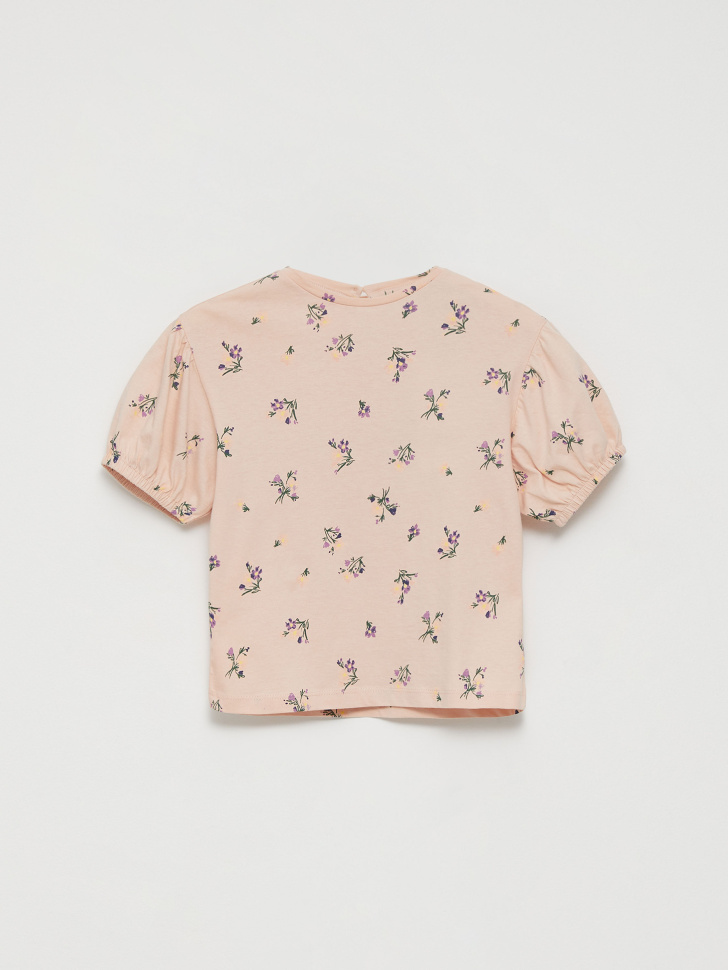 фото Трикотажная футболка с рукавами-фонариками для девочек (розовый, 116/ 6-7 years) sela