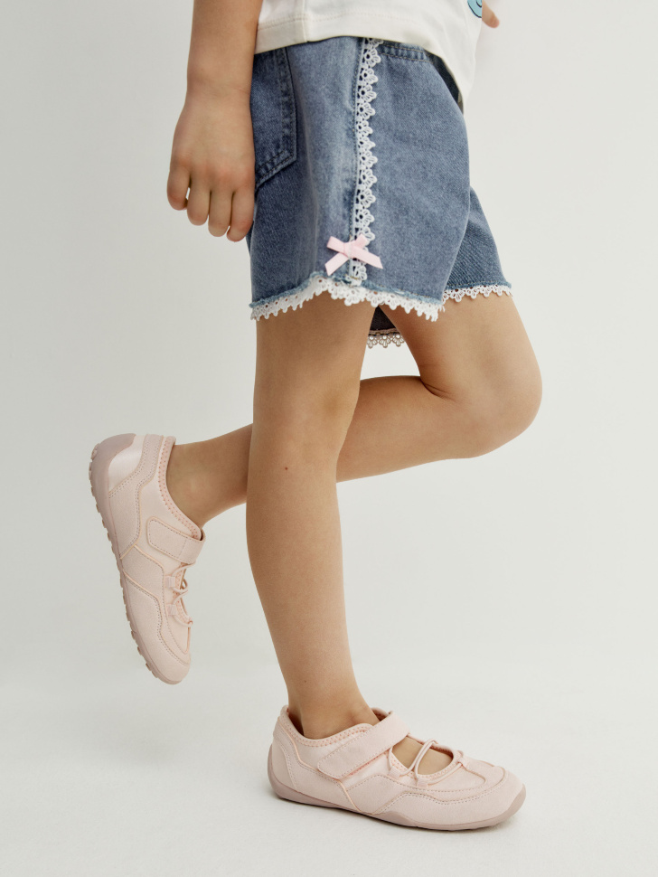 балетки в спортивном стиле для девочек от бренда sela вид слева