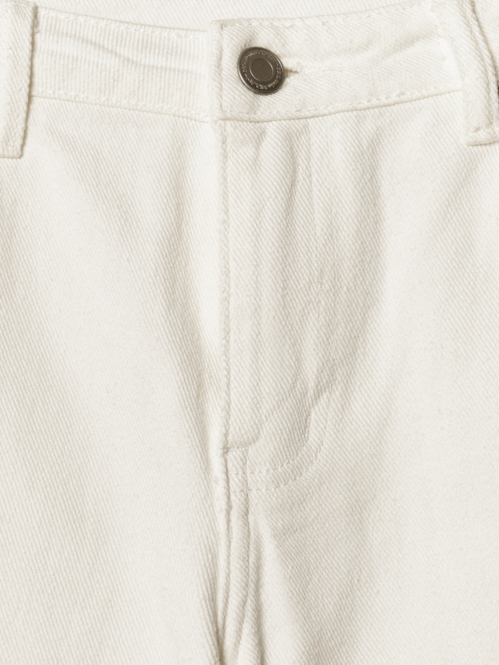 рваные широкие джинсы для девочек из хлопка спереди