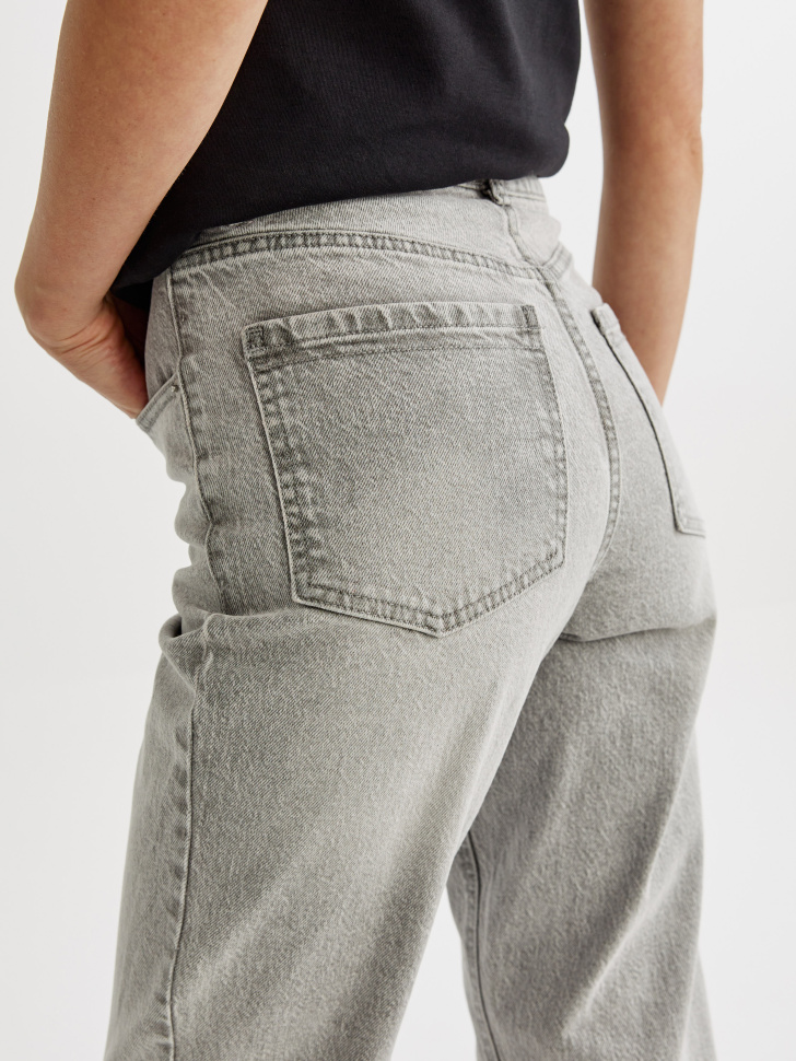 укороченные джинсы 404 мом с высокой посадкой из хлопка спереди