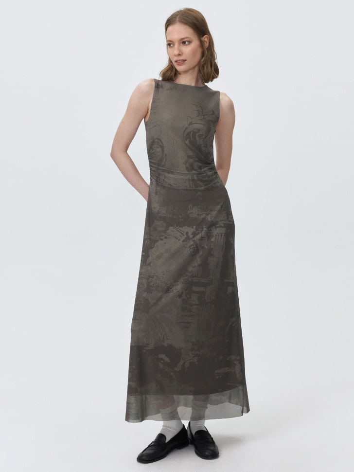 

Платье миди с принтом по мотивам картины Джакомо Кваренги