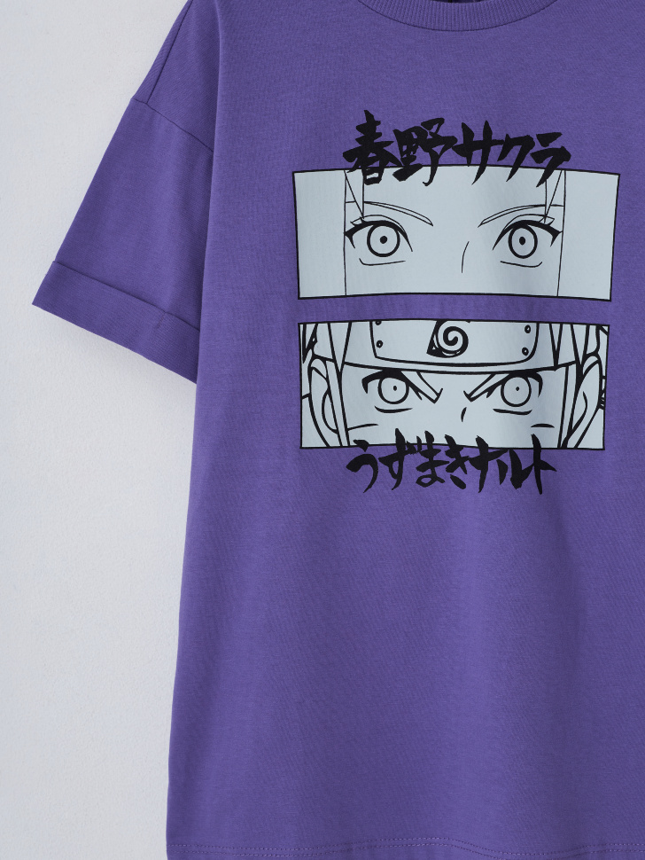 Пижама с принтом Naruto для девочек (фиолетовый, 134-140) sela 4680168041242 - фото 3