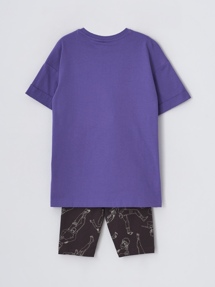 Пижама с принтом Naruto для девочек (фиолетовый, 134-140) sela 4680168041242 - фото 4