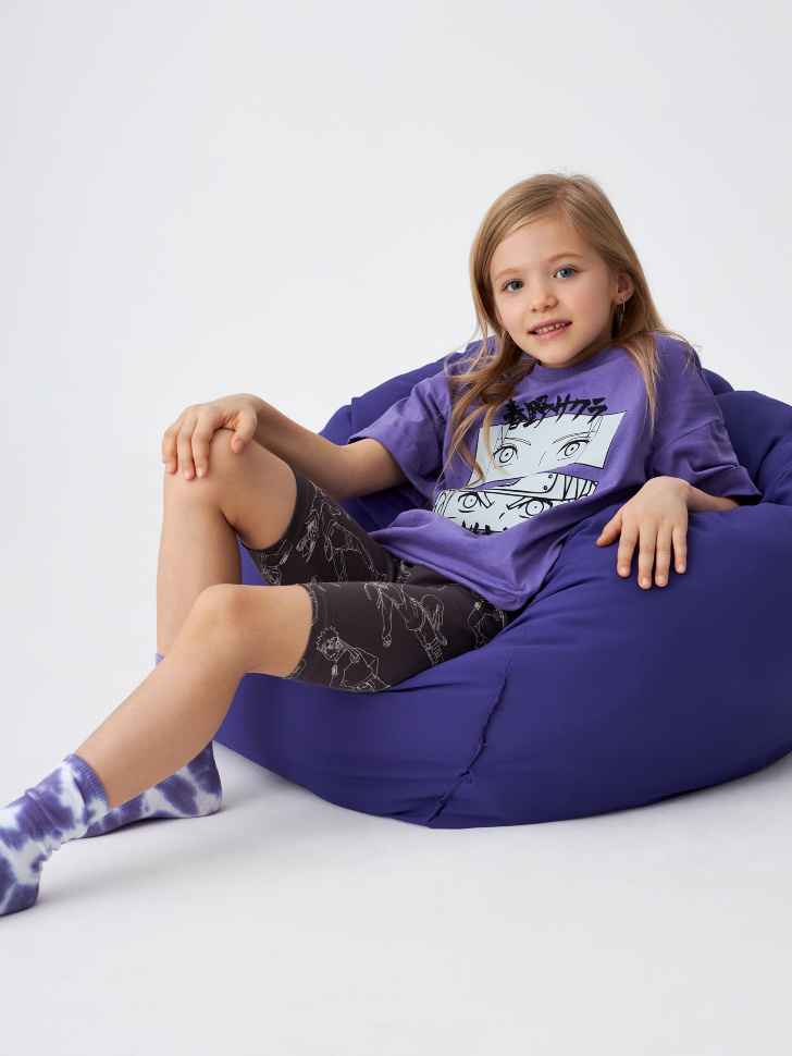 Пижама с принтом Naruto для девочек (фиолетовый, 122-128) sela 4680168041235 - фото 6