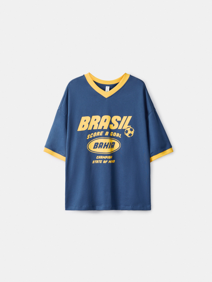 Футболка Sela с принтом Brasil, синий, арт. 54956