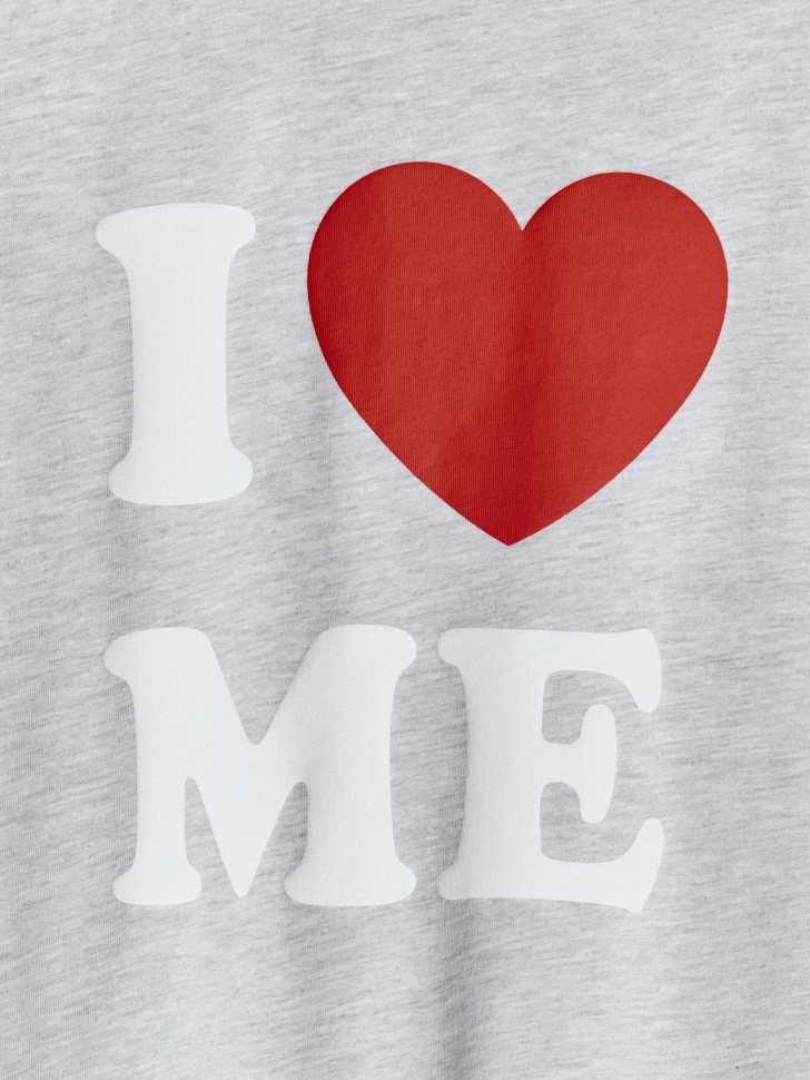 футболка оверсайз с принтом для девочек из хлопка спереди