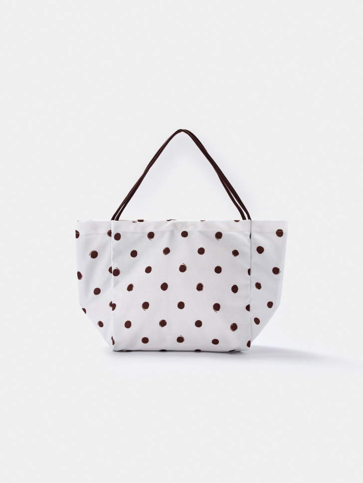 Шоппер Sela в горошек из канваса, разноцветный, арт. 49705