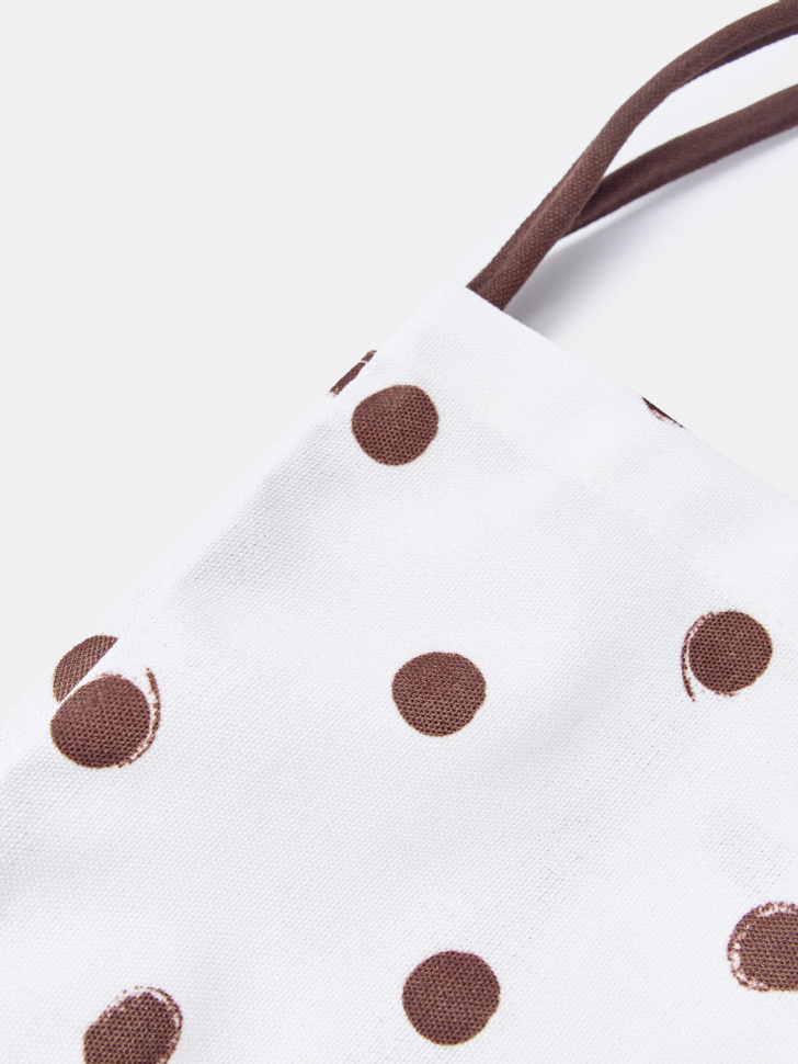 шоппер в горошек из канваса из россии вид сбоку