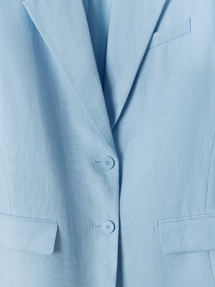 однобортный оверсайз жакет из льна от бренда sela вид слева