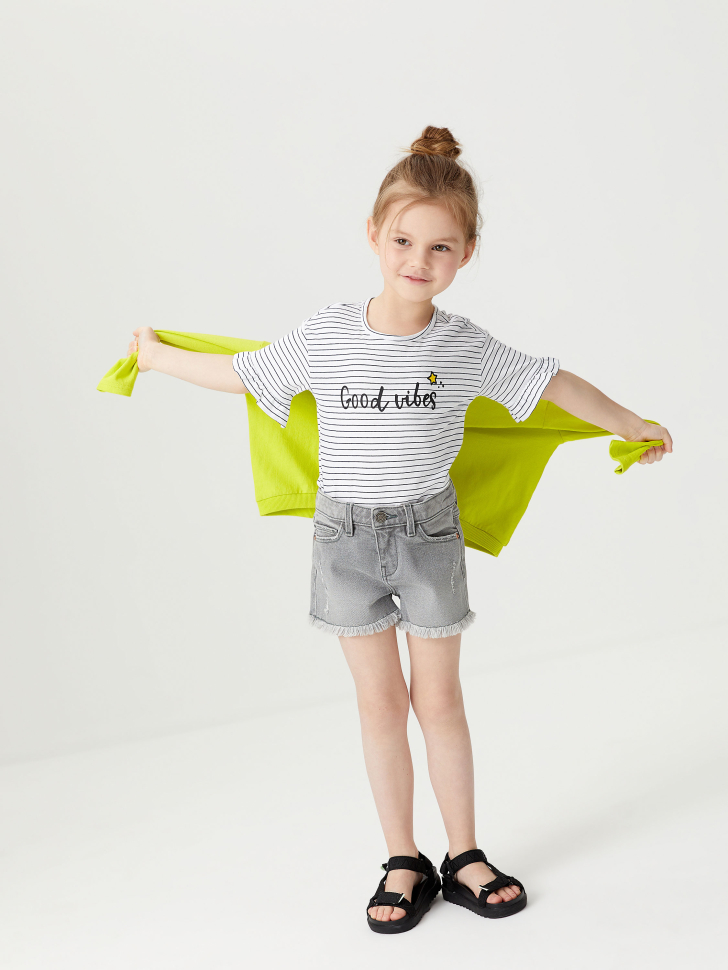 

Джинсовые шорты с необработанными краями для девочек