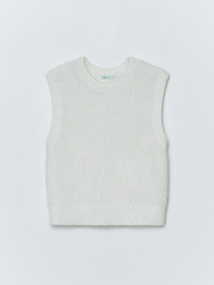 вязаный жилет из смесовой шерсти премиум качества для взрослого возраста с изнаночной стороны